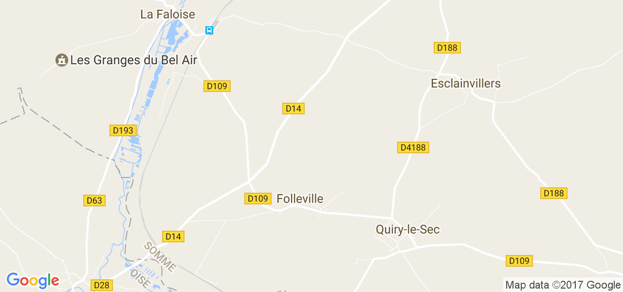 map de la ville de Folleville