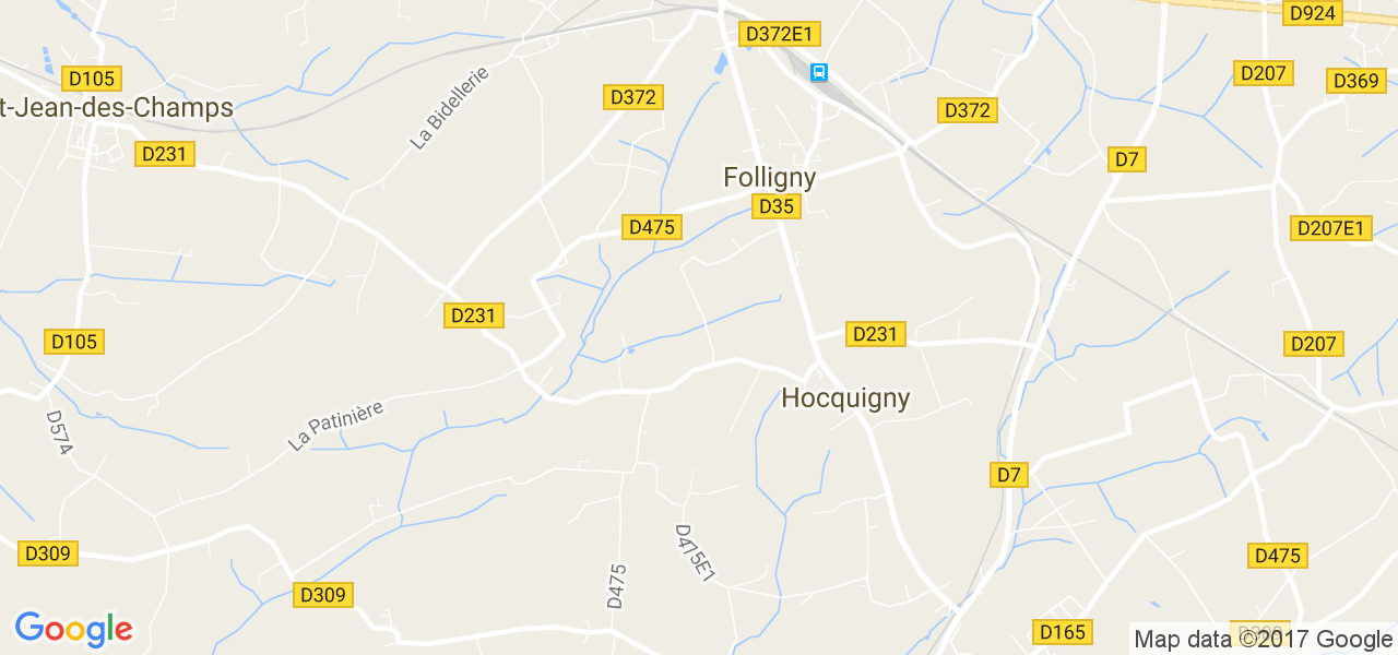 map de la ville de Folligny