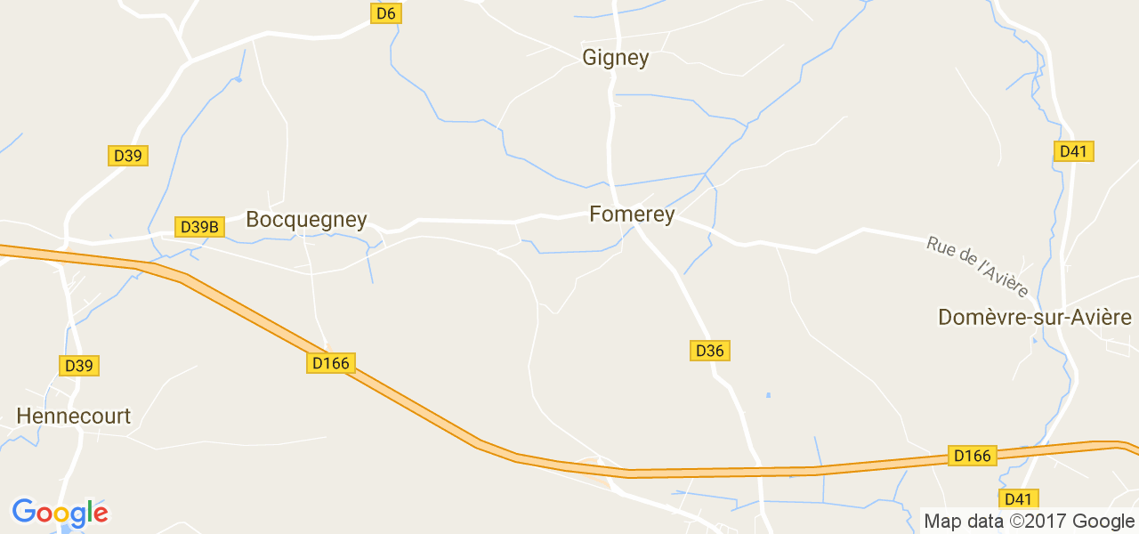 map de la ville de Fomerey