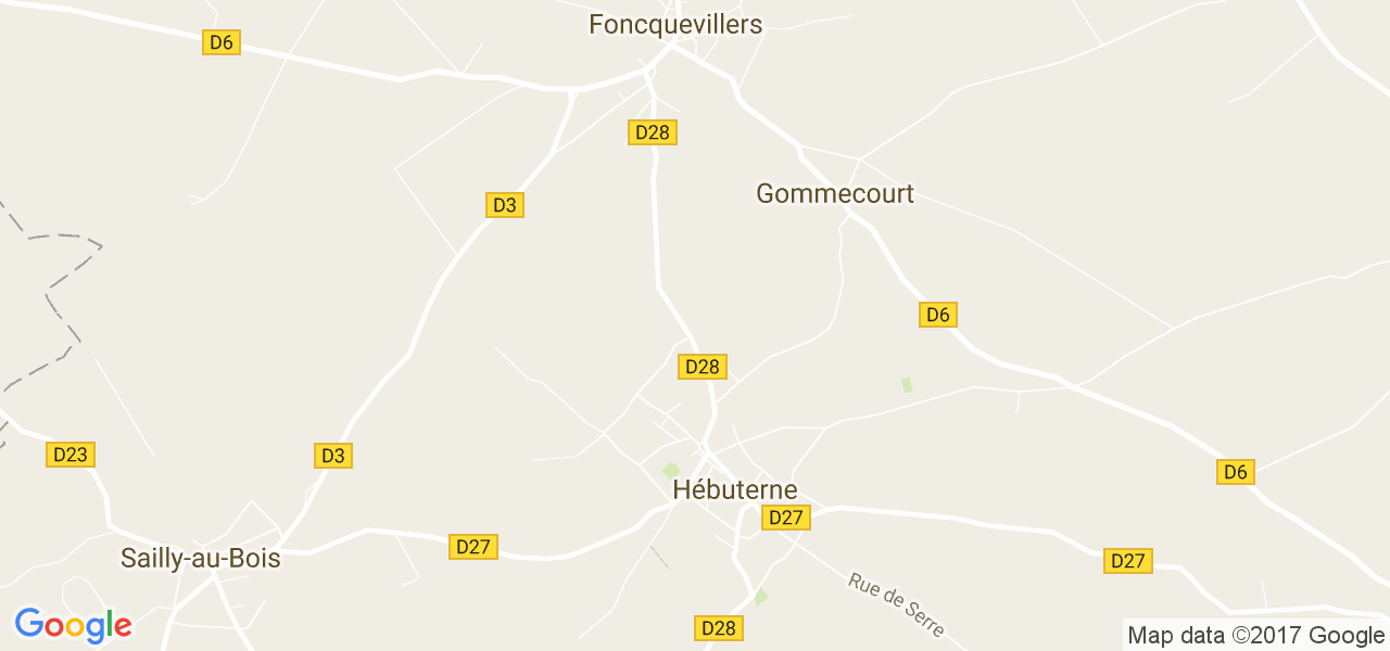 map de la ville de Foncquevillers