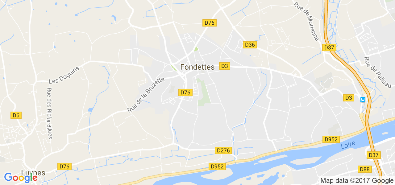 map de la ville de Fondettes