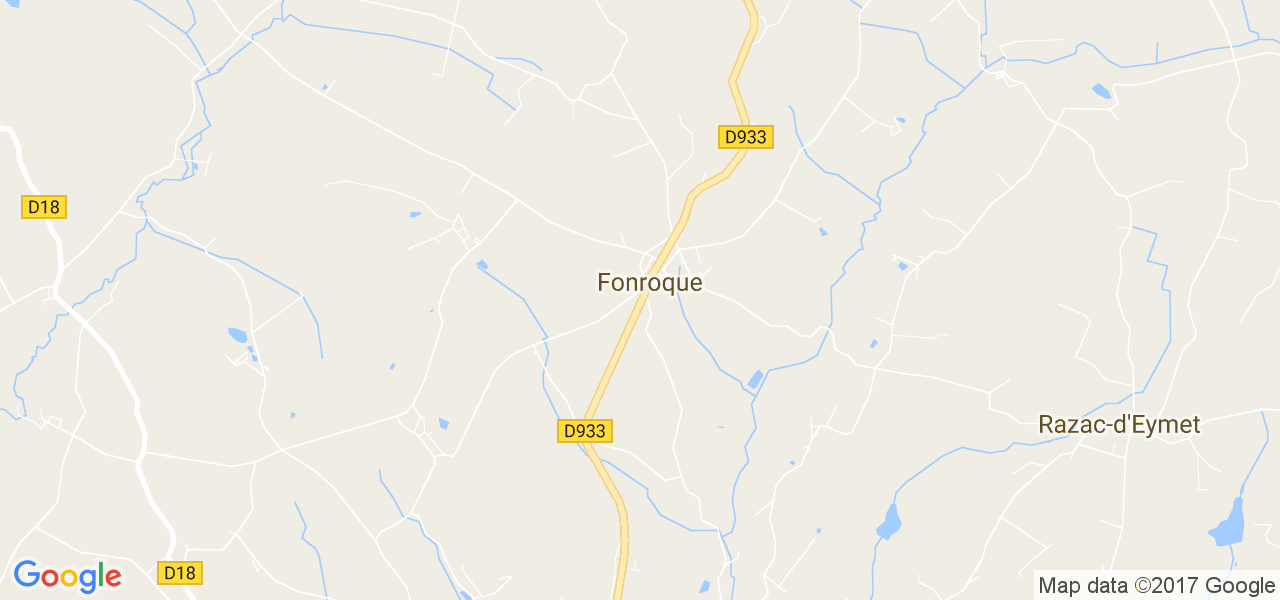 map de la ville de Fonroque