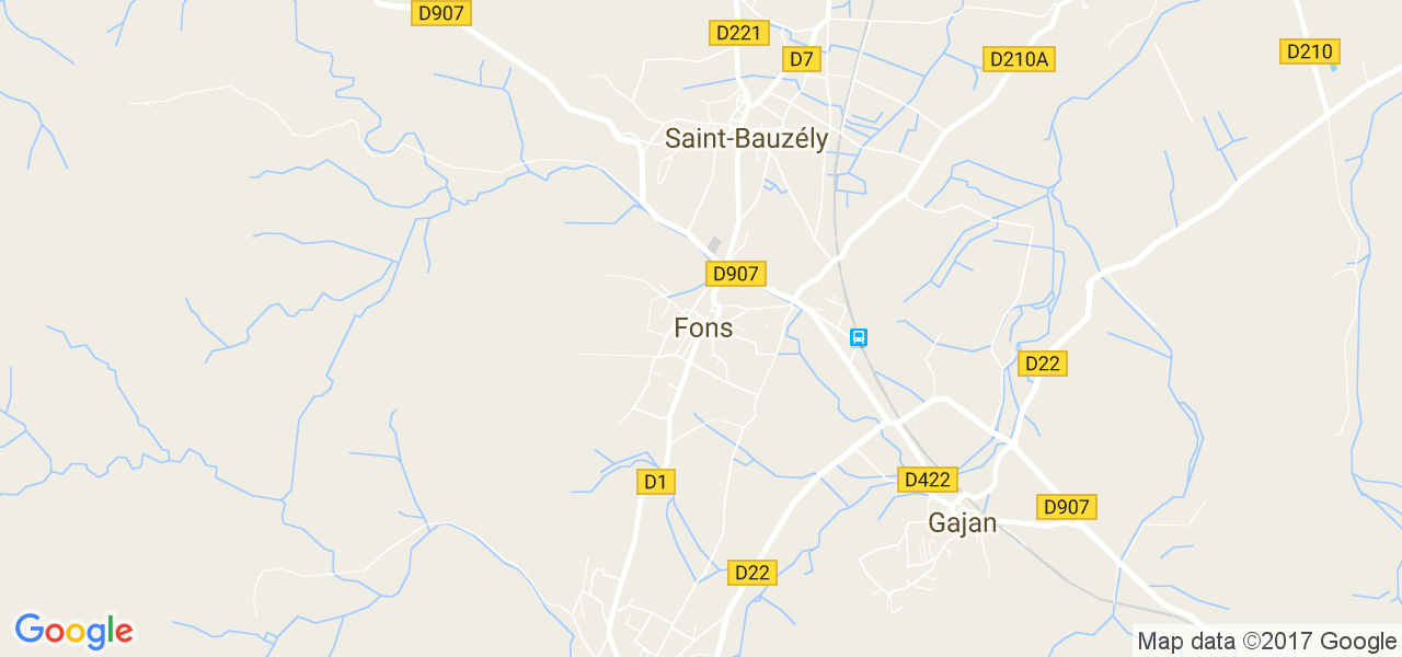 map de la ville de Fons