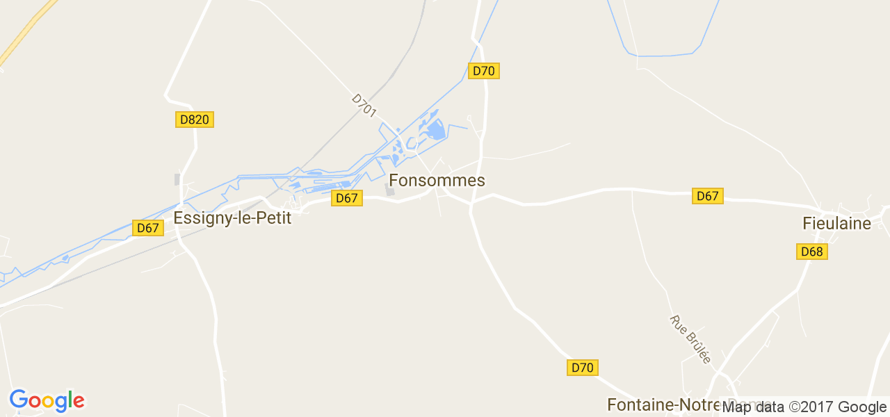 map de la ville de Fonsomme