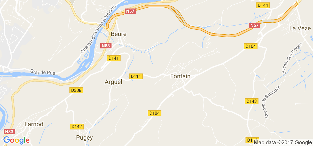 map de la ville de Fontain