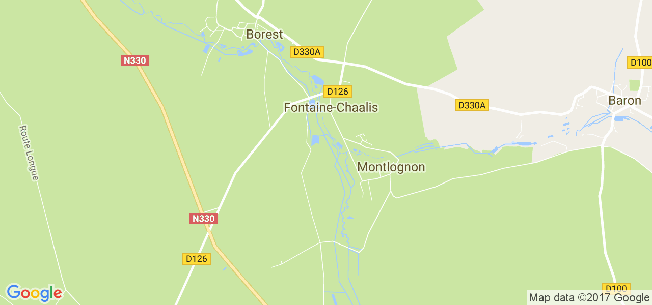 map de la ville de Fontaine-Chaalis