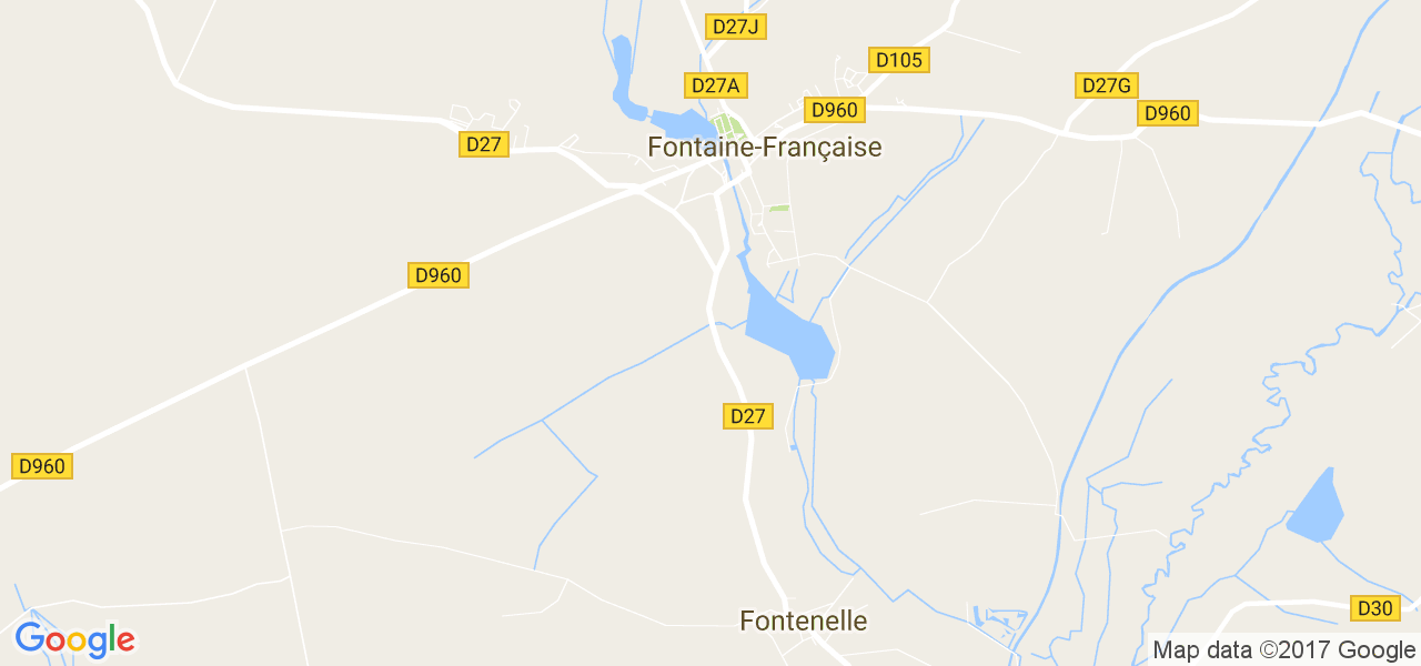 map de la ville de Fontaine-Française