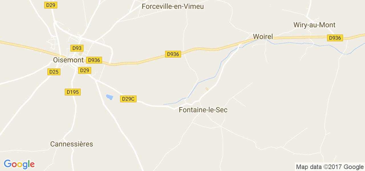 map de la ville de Fontaine-le-Sec