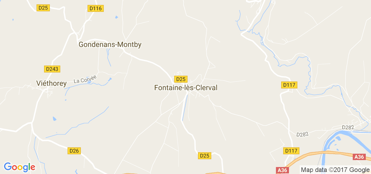 map de la ville de Fontaine-lès-Clerval