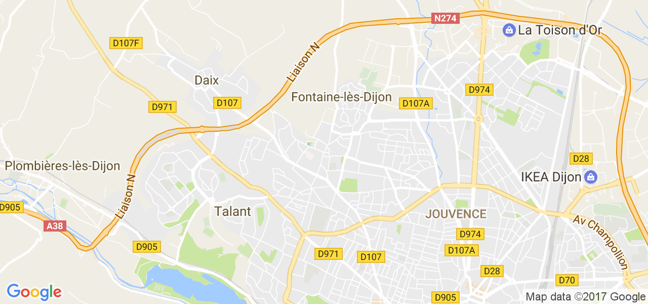 map de la ville de Fontaine-lès-Dijon