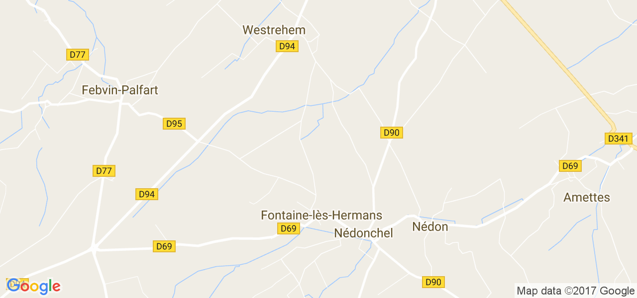 map de la ville de Fontaine-lès-Hermans