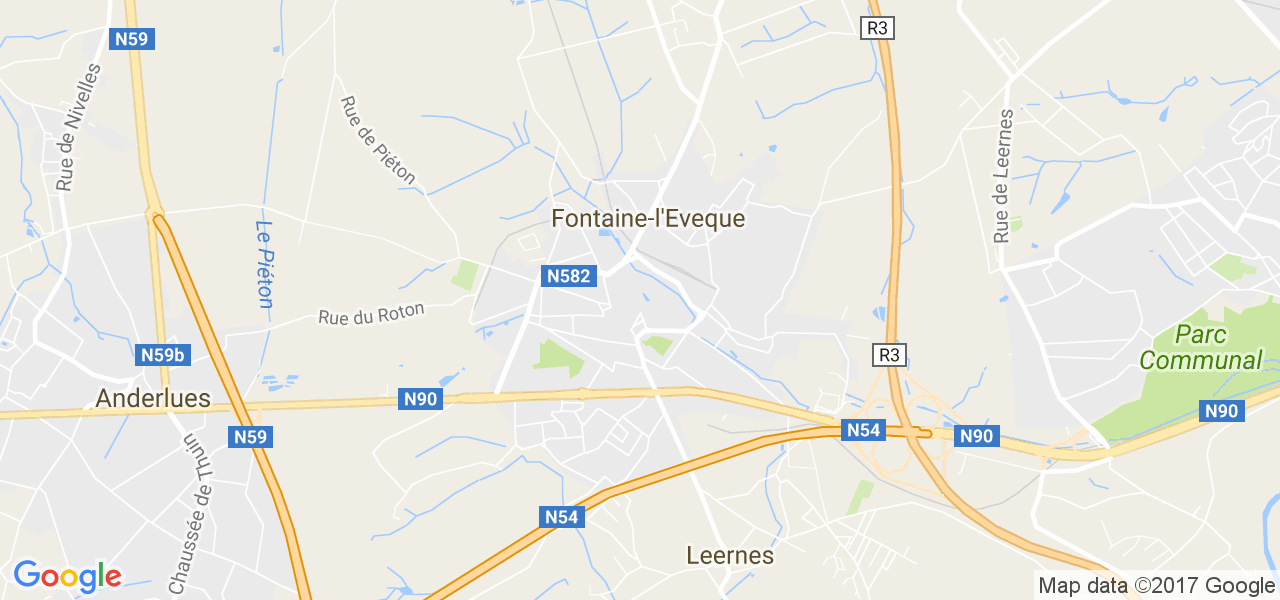 map de la ville de Fontaine-L'evêque