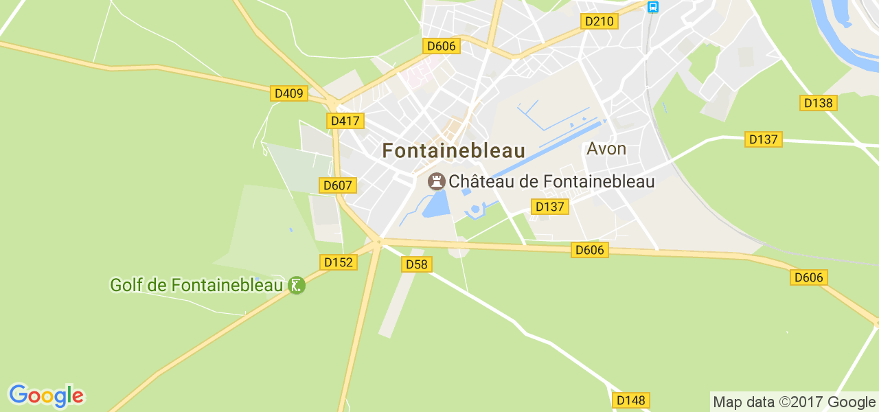 map de la ville de Fontainebleau