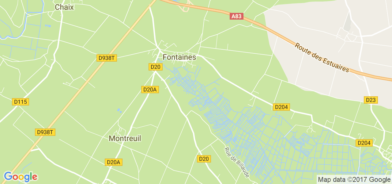 map de la ville de Fontaines
