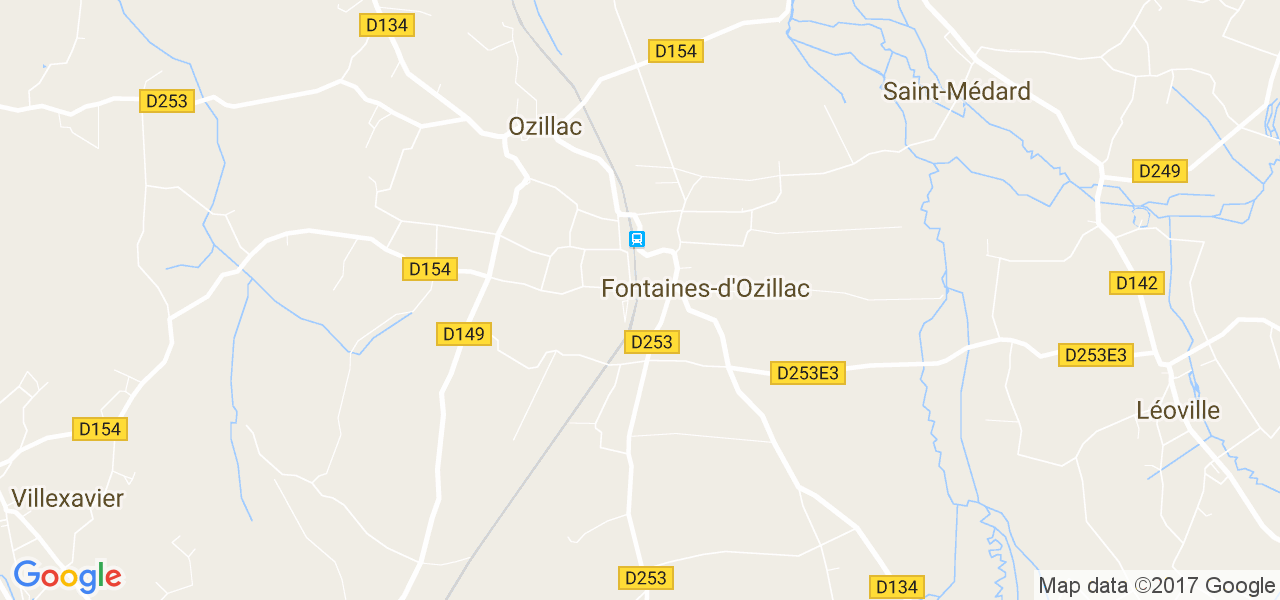 map de la ville de Fontaines-d'Ozillac