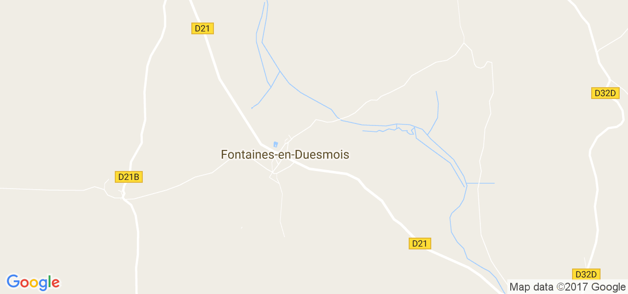 map de la ville de Fontaines-en-Duesmois