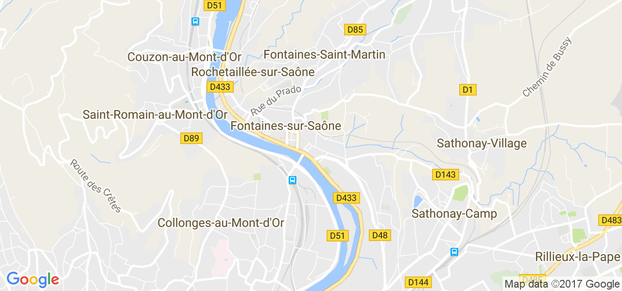 map de la ville de Fontaines-sur-Saône