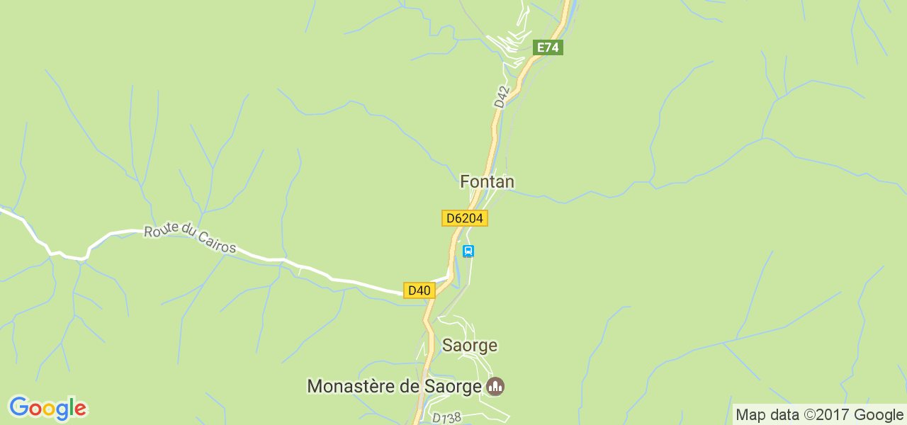 map de la ville de Fontan