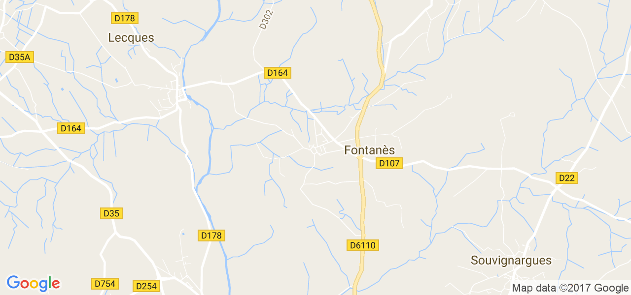 map de la ville de Fontanès