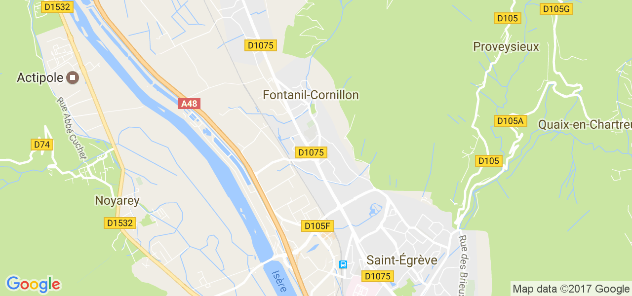 map de la ville de Fontanil-Cornillon