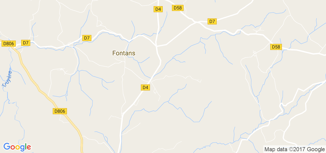 map de la ville de Fontans