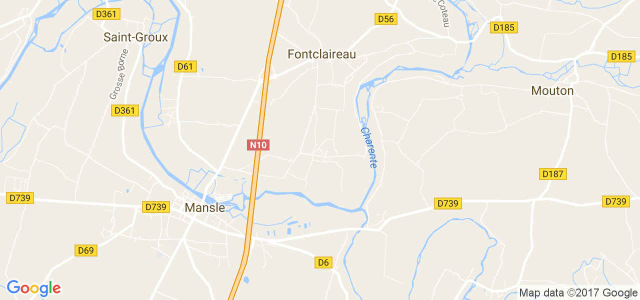 map de la ville de Fontclaireau