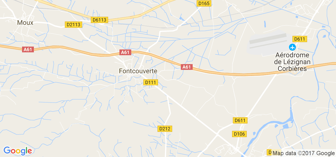 map de la ville de Fontcouverte