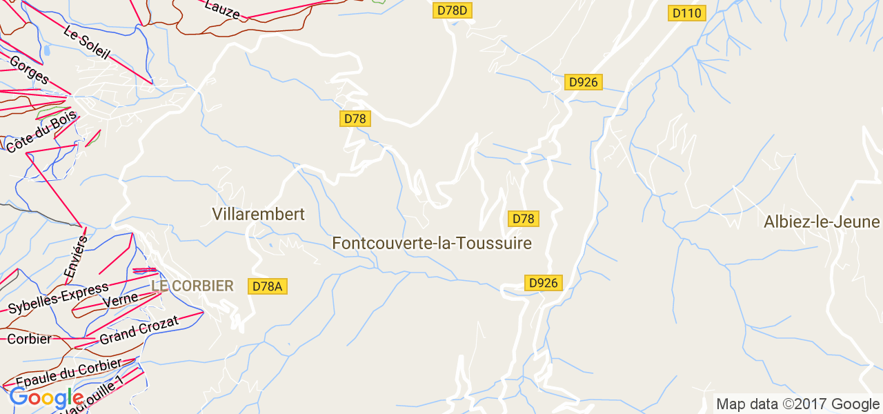 map de la ville de Fontcouverte-la-Toussuire