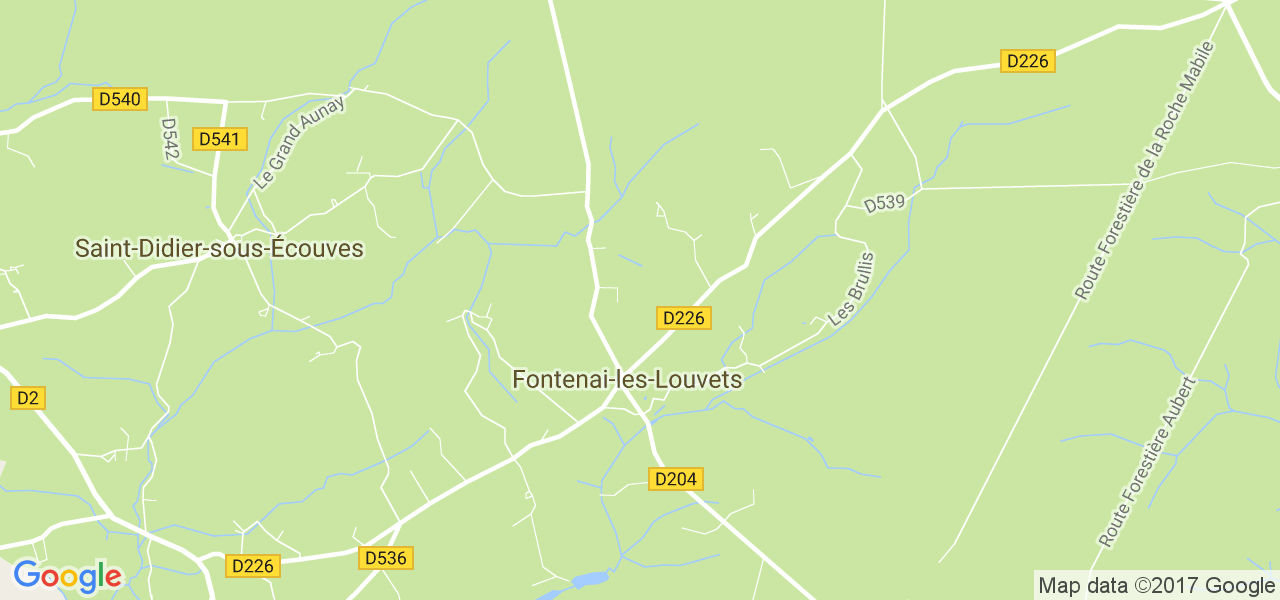 map de la ville de Fontenai-les-Louvets