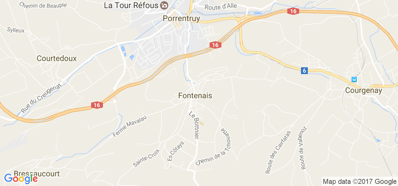 map de la ville de Fontenais