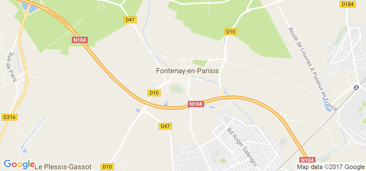 map de la ville de Fontenay-en-Parisis