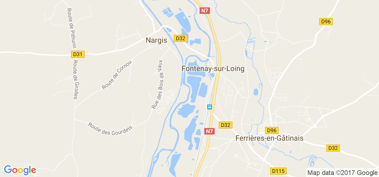 map de la ville de Fontenay-sur-Loing