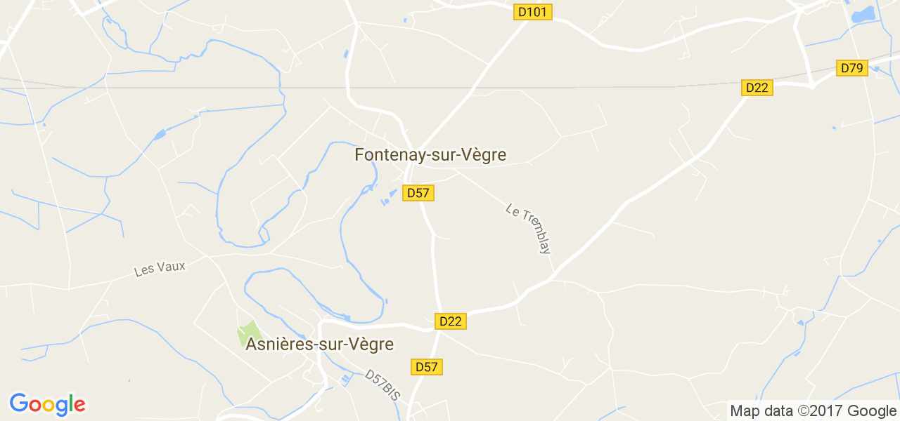 map de la ville de Fontenay-sur-Vègre