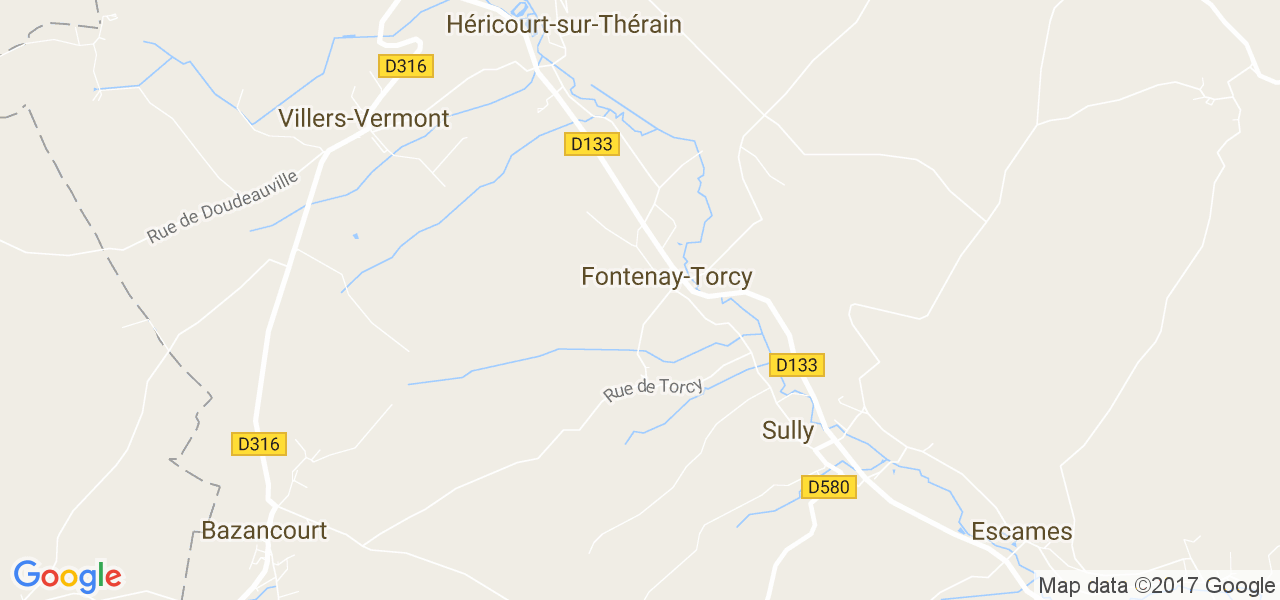 map de la ville de Fontenay-Torcy