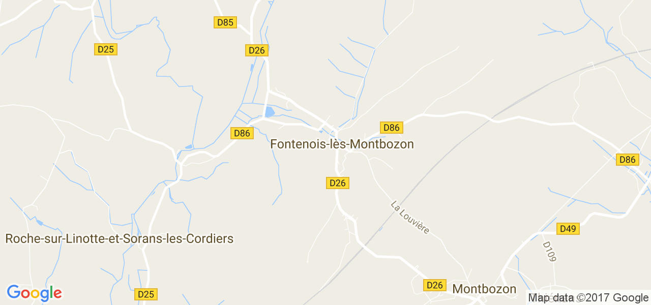 map de la ville de Fontenois-lès-Montbozon