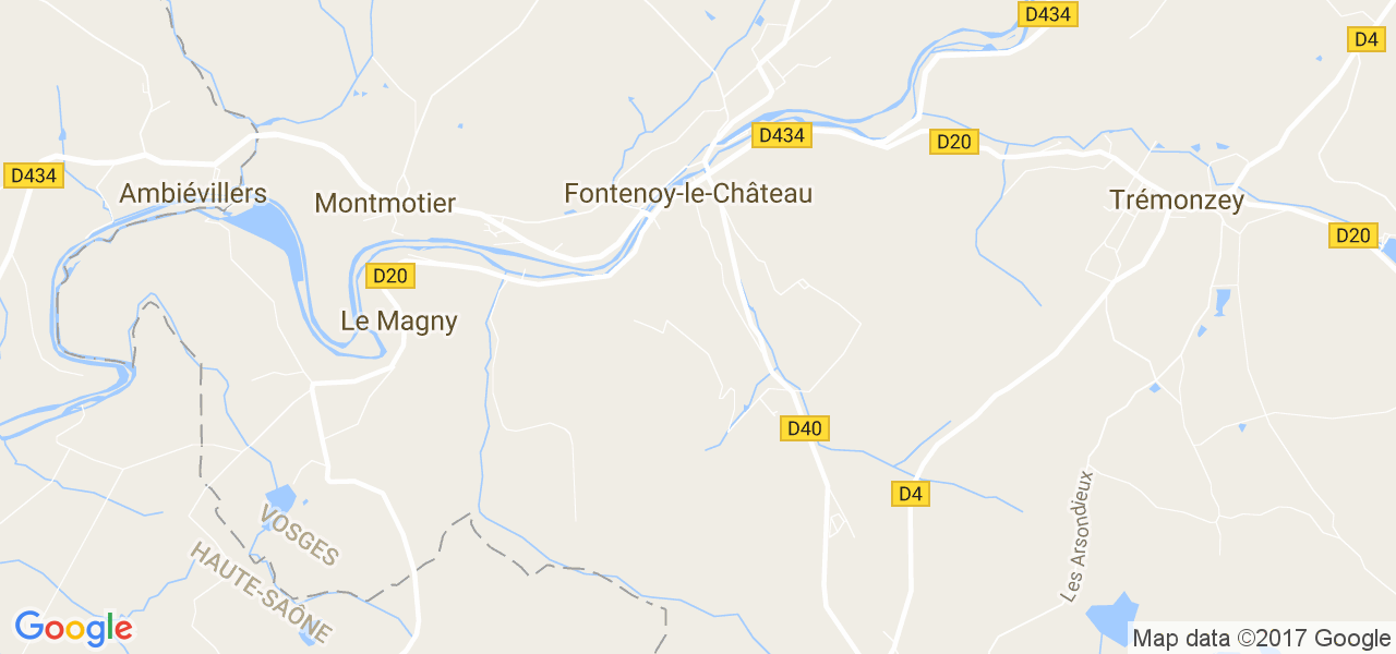 map de la ville de Fontenoy-le-Château