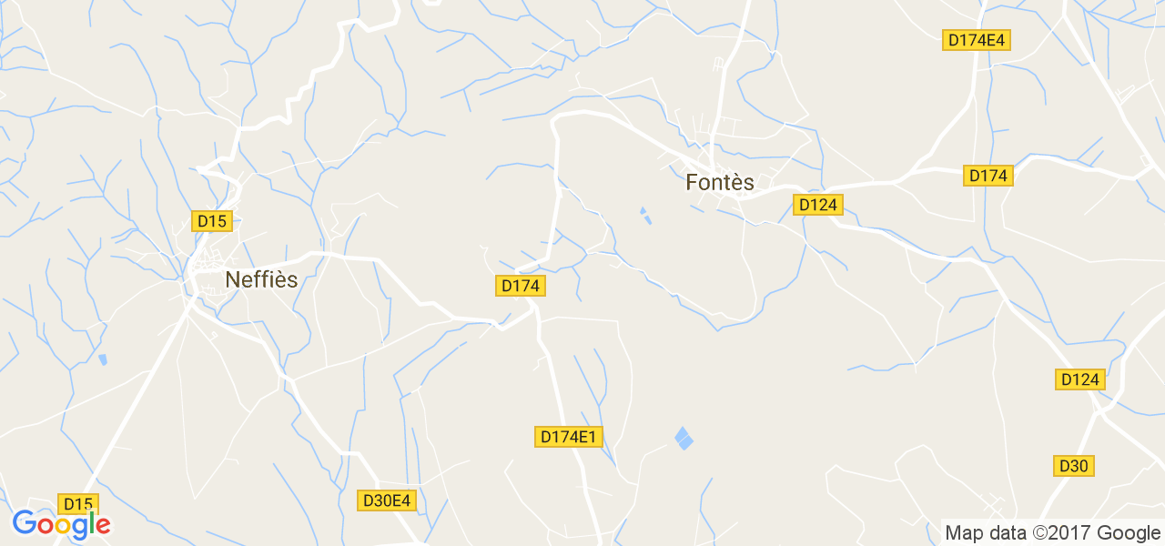 map de la ville de Fontès