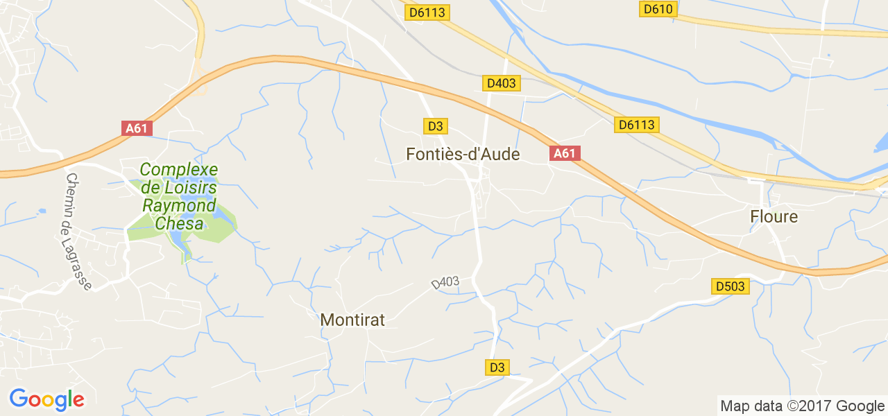 map de la ville de Fontiès-d'Aude