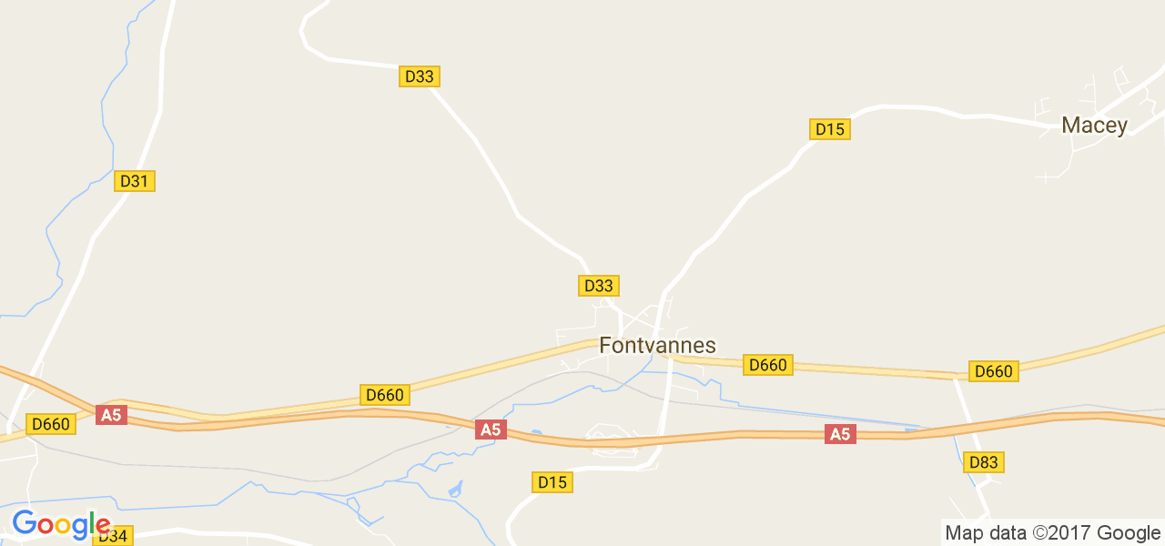 map de la ville de Fontvannes