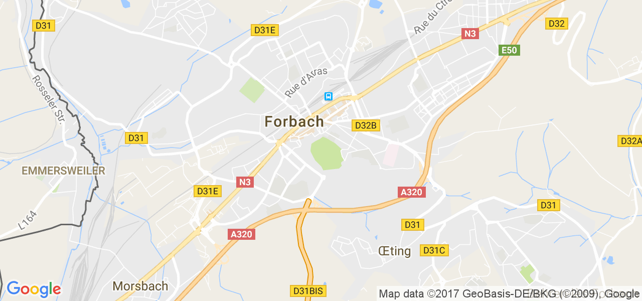 map de la ville de Forbach