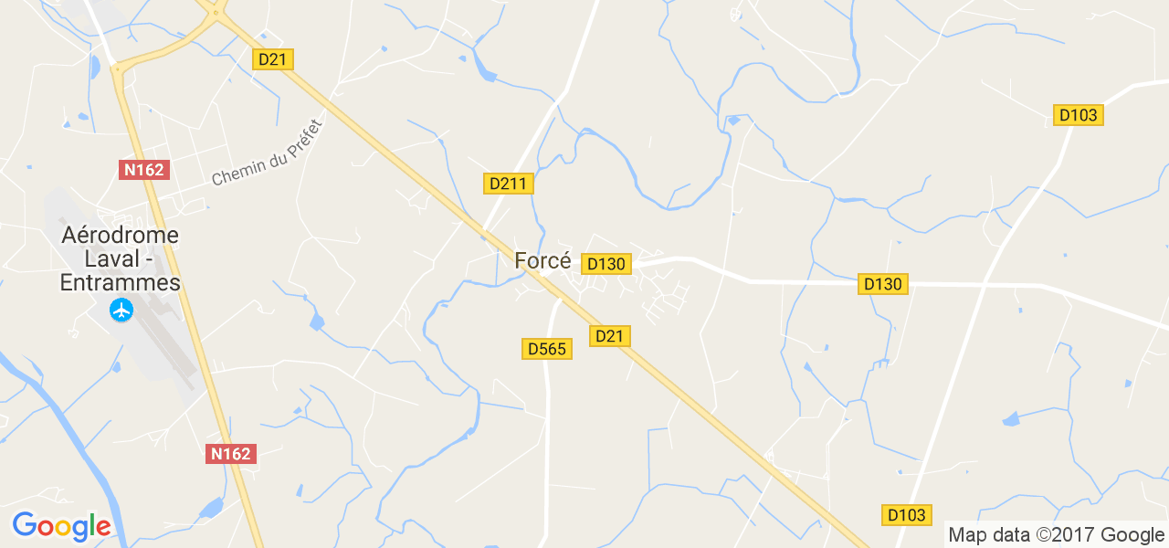 map de la ville de Forcé