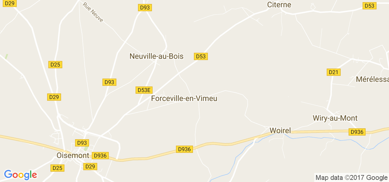 map de la ville de Forceville-en-Vimeu