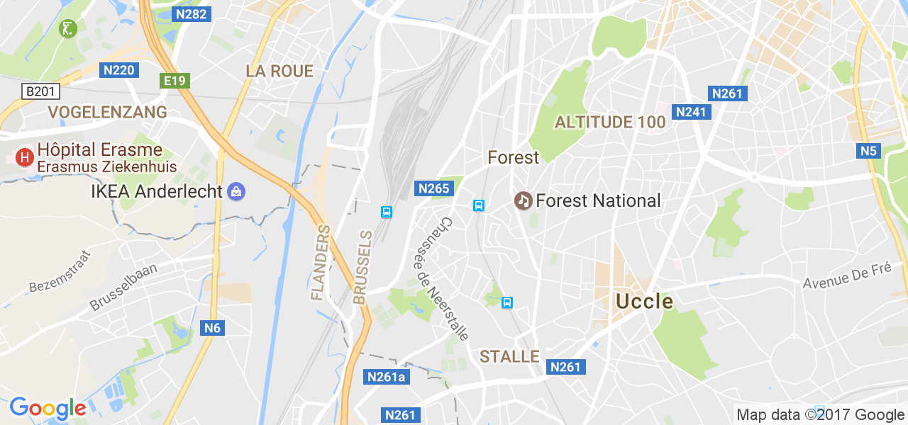 map de la ville de Forest