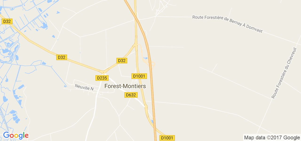 map de la ville de Forest-Montiers