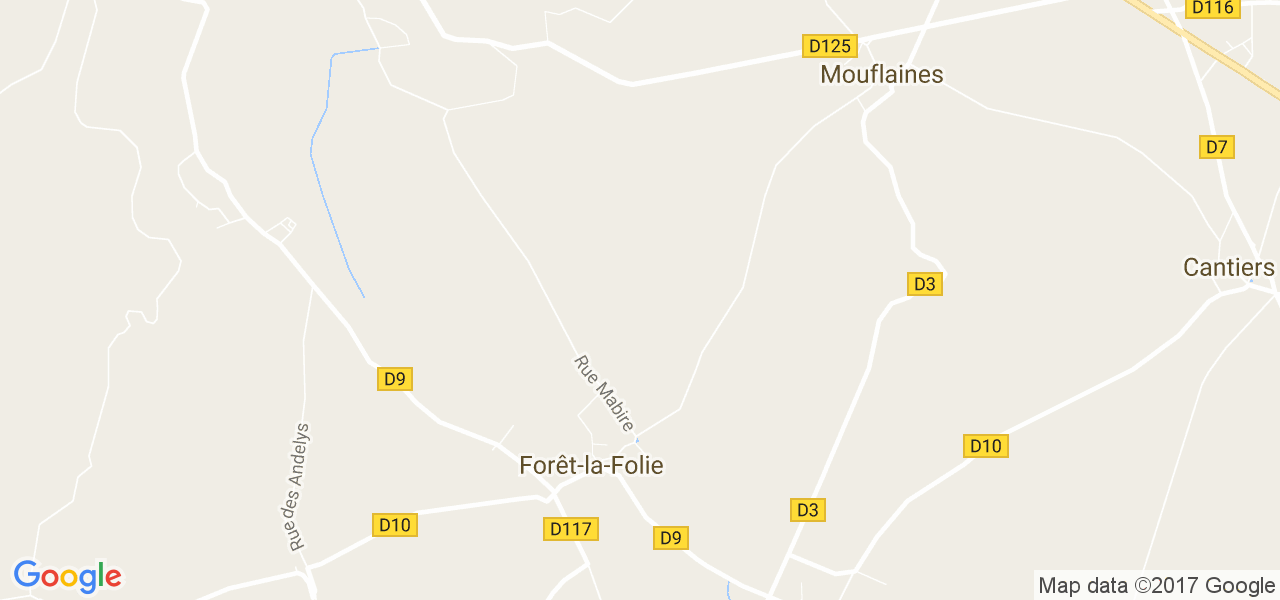 map de la ville de Forêt-la-Folie