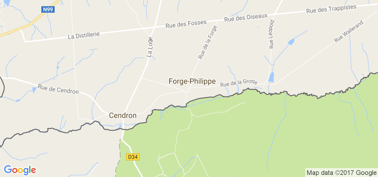 map de la ville de Forge-Philippe