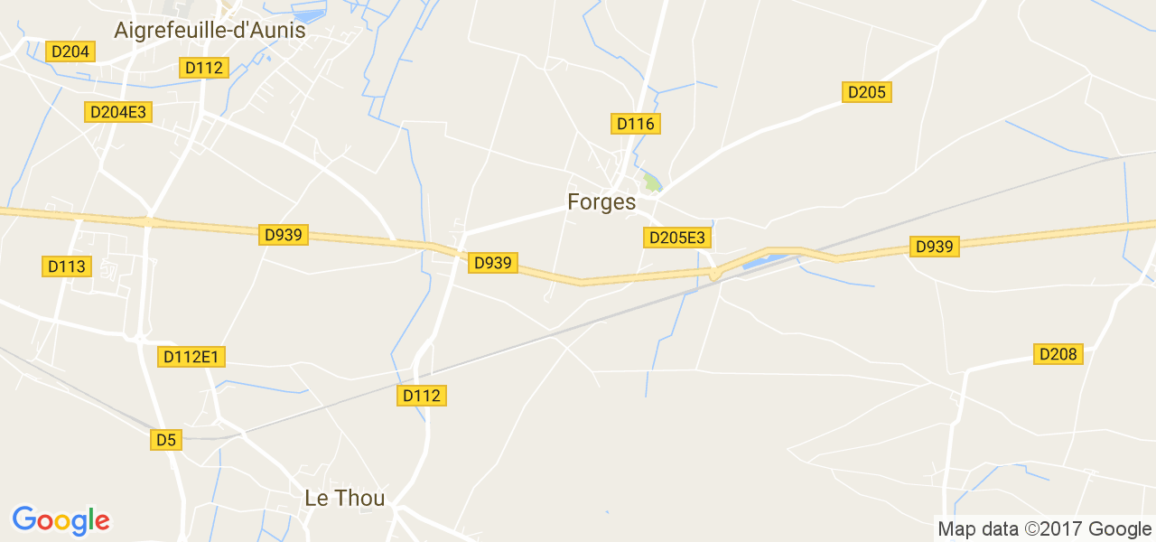 map de la ville de Forges