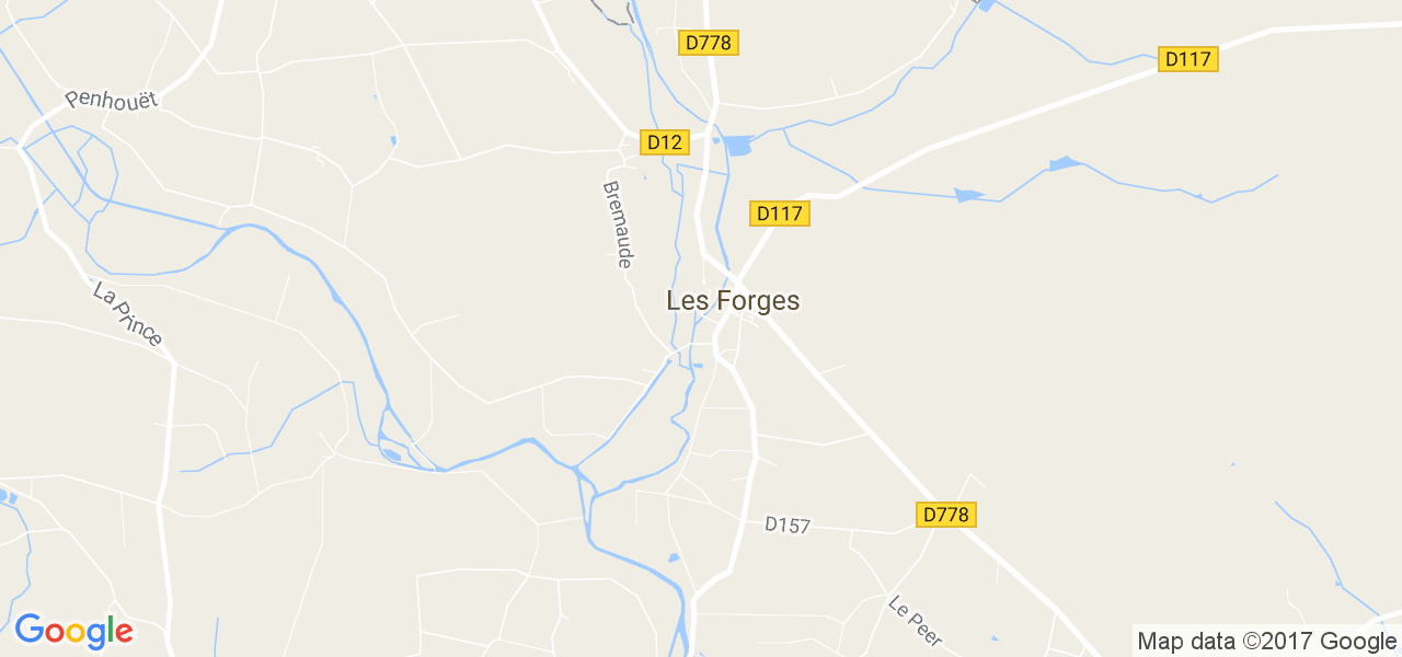 map de la ville de Forges