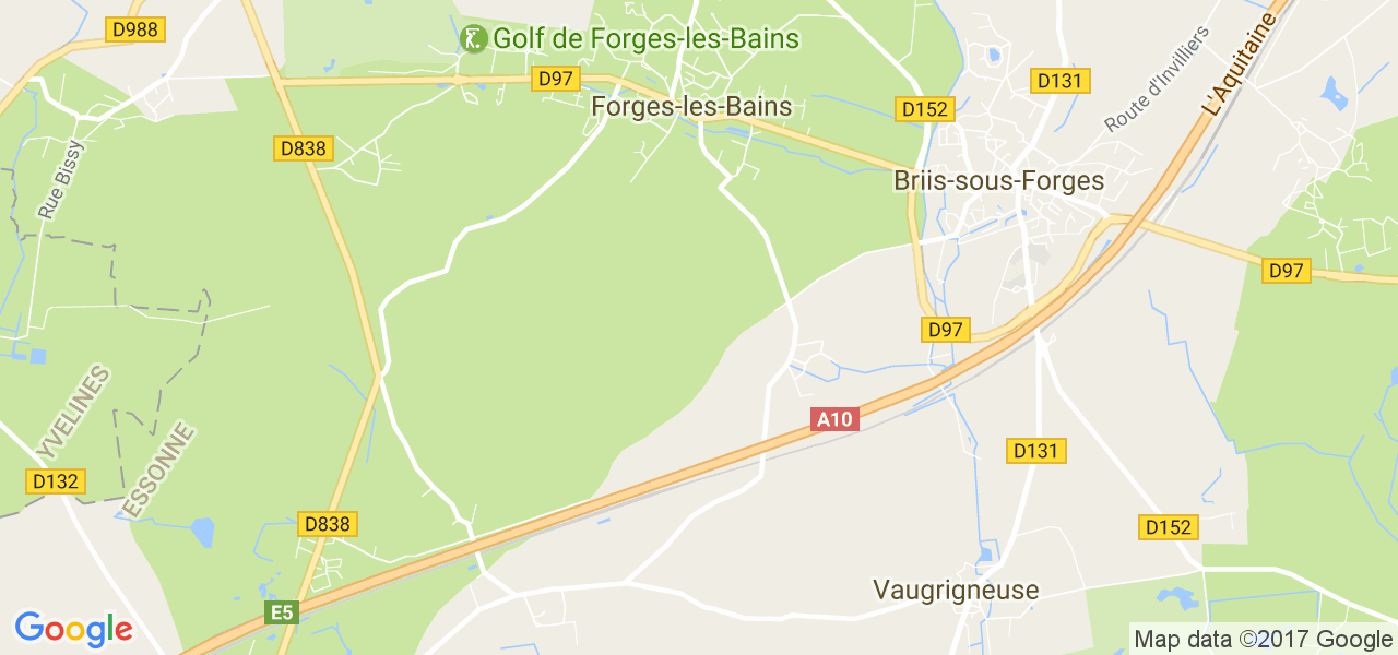 map de la ville de Forges-les-Bains