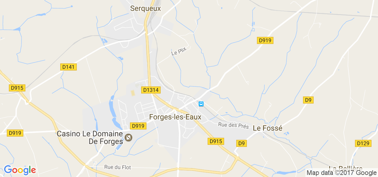 map de la ville de Forges-les-Eaux